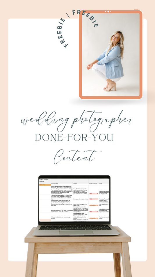 FREE 3 Weeks of Content- Wedding Photographers